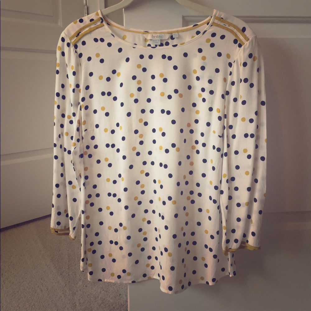 Boden Ivory Dot Philippa Top